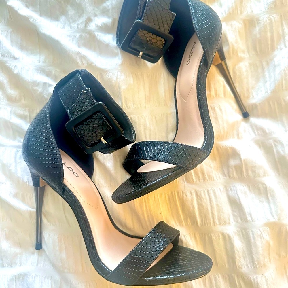 ALDO Black Textured Women's Heels